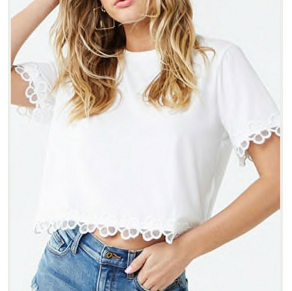 White Embroidered Top
